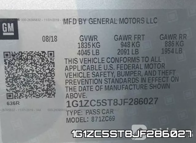 1G1ZC5ST8JF286027 фото 8
