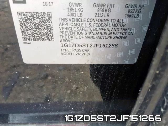 1G1ZD5ST2JF151266 фото 2