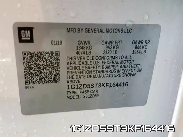 1G1ZD5ST3KF164416 фото 2