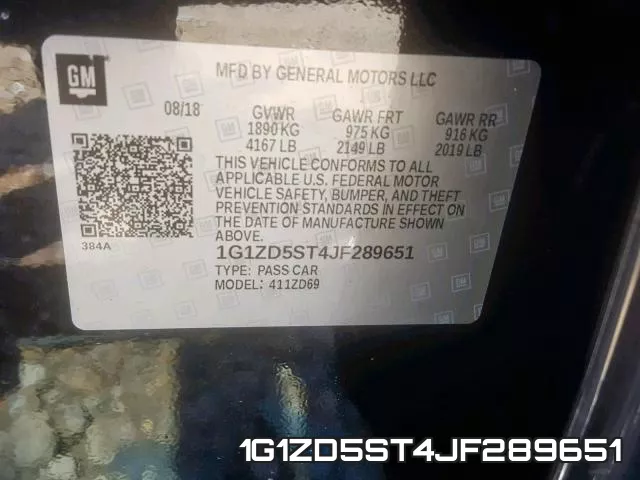 1G1ZD5ST4JF289651 фото 2