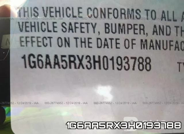 1G6AA5RX3H0193788 фото 10