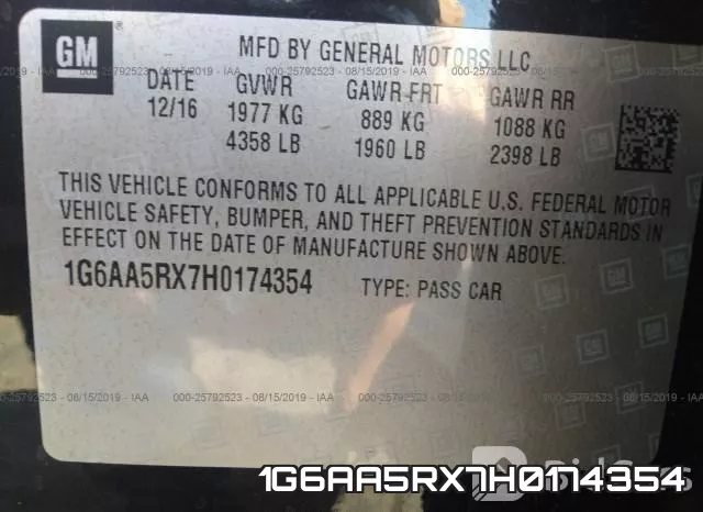 1G6AA5RX7H0174354 фото 10