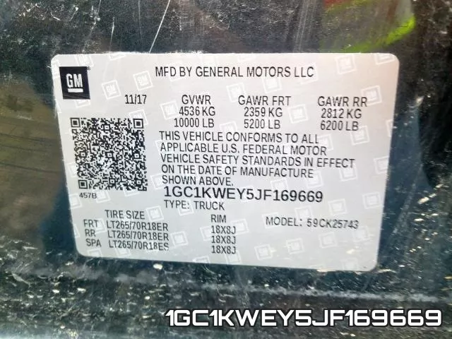 1GC1KWEY5JF169669 фото 2