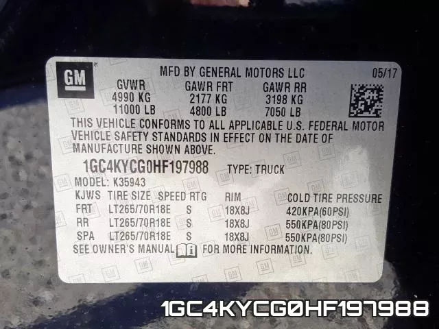 1GC4KYCG0HF197988 фото 2