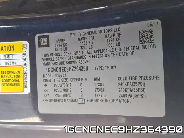 1GCNCNEC9HZ364390 фото 2