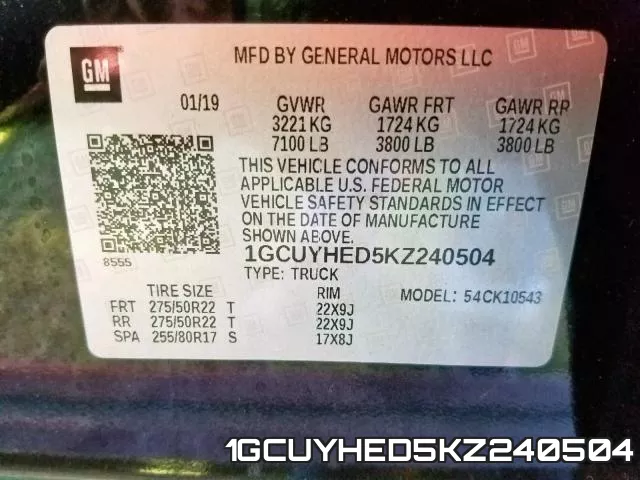 1GCUYHED5KZ240504 фото 2