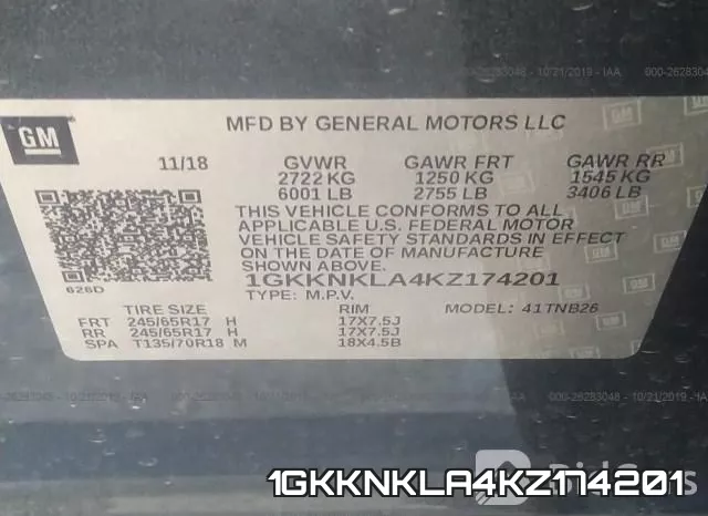 1GKKNKLA4KZ174201 фото 9