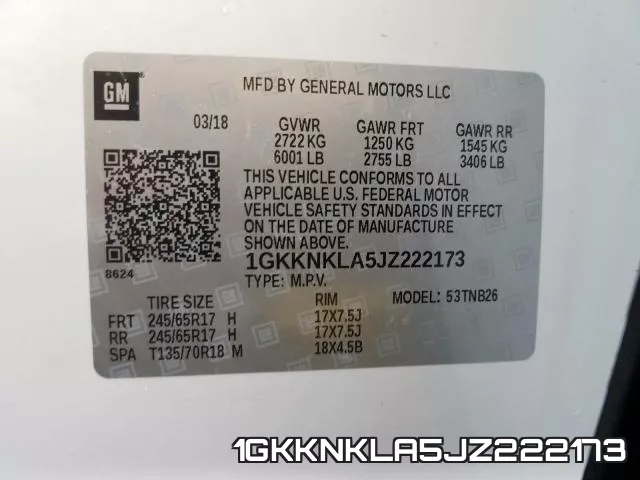 1GKKNKLA5JZ222173 фото 2
