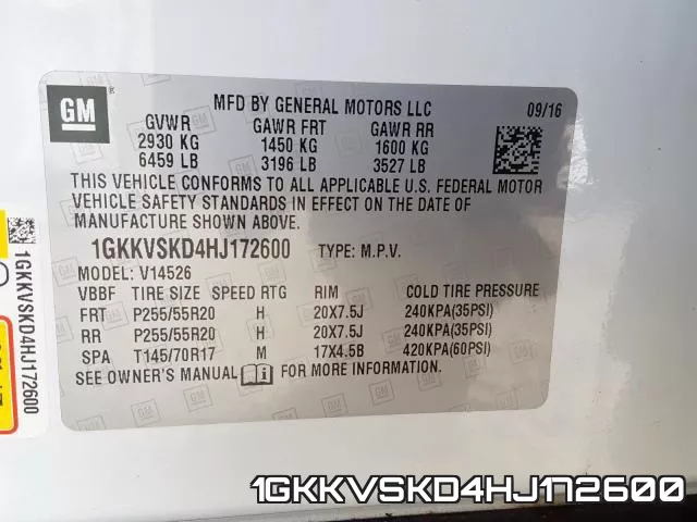 1GKKVSKD4HJ172600 фото 2