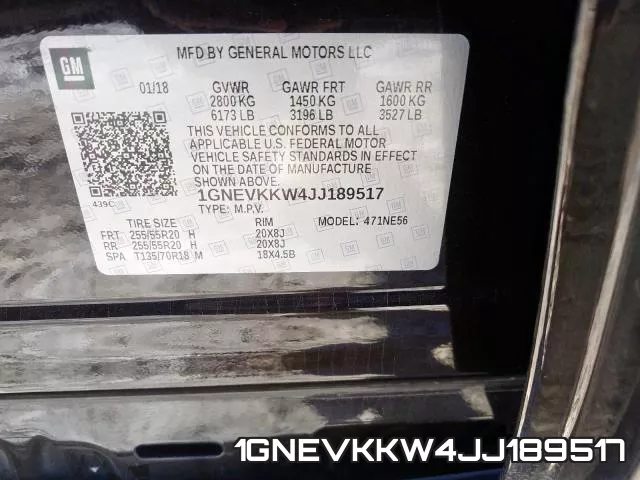 1GNEVKKW4JJ189517 фото 2