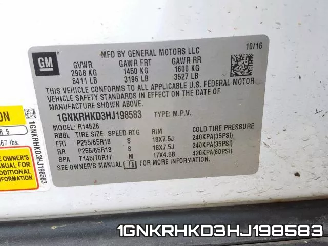 1GNKRHKD3HJ198583 фото 2