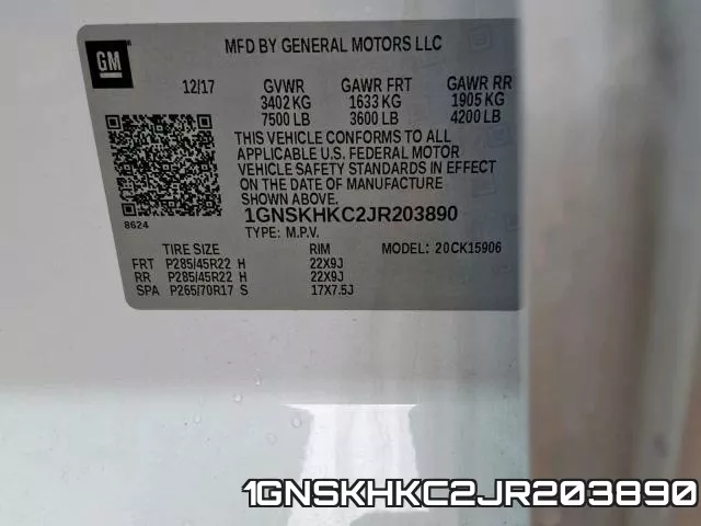 1GNSKHKC2JR203890 фото 2