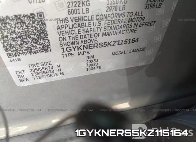 1GYKNERS5KZ115164 фото 10
