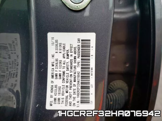 1HGCR2F32HA076942 фото 2