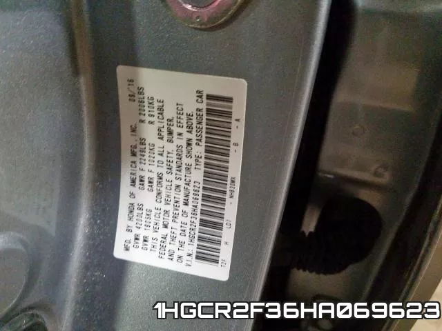 1HGCR2F36HA069623 фото 2
