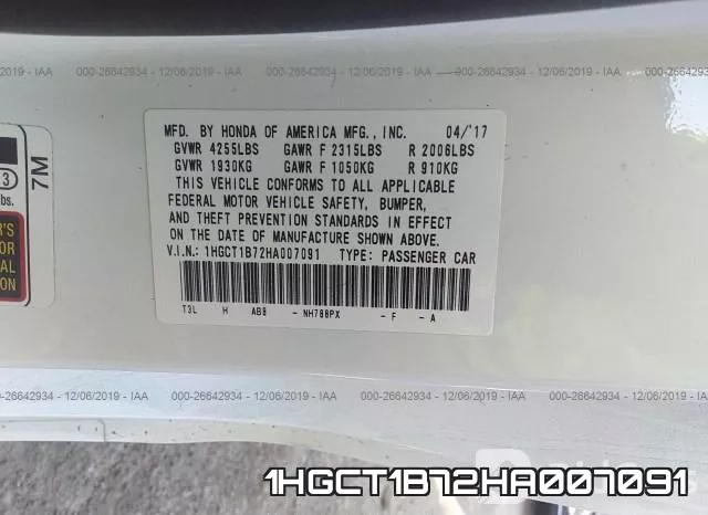 1HGCT1B72HA007091 фото 9