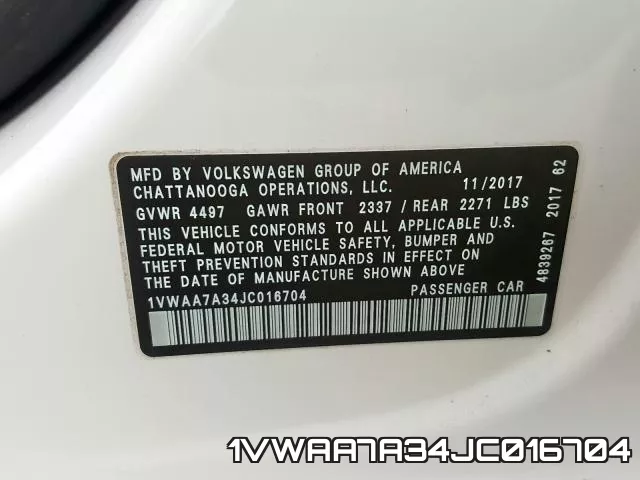 1VWAA7A34JC016704 фото 2