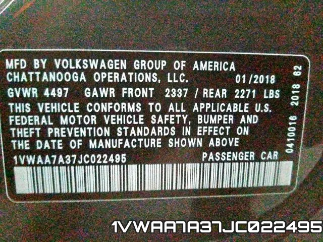 1VWAA7A37JC022495 фото 2