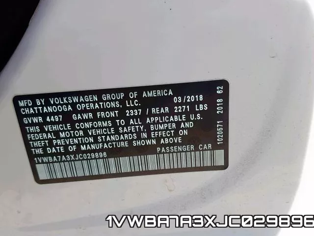 1VWBA7A3XJC029896 фото 2