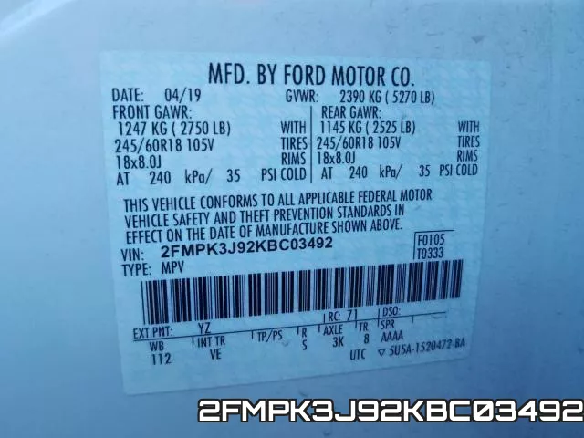 2FMPK3J92KBC03492 фото 2