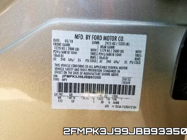 2FMPK3J99JBB93350 фото 2