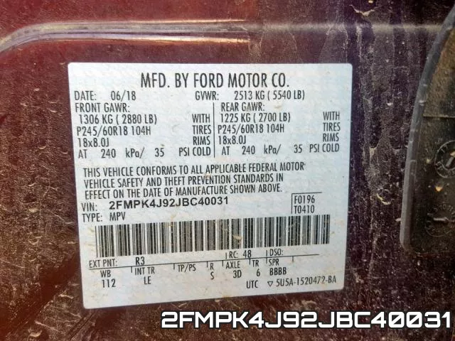 2FMPK4J92JBC40031 фото 2