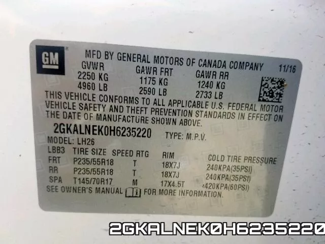 2GKALNEK0H6235220 фото 2