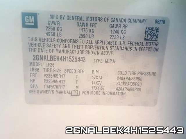 2GNALBEK4H1525443 фото 2