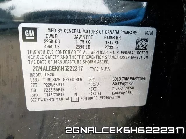 2GNALCEK6H6222317 фото 2