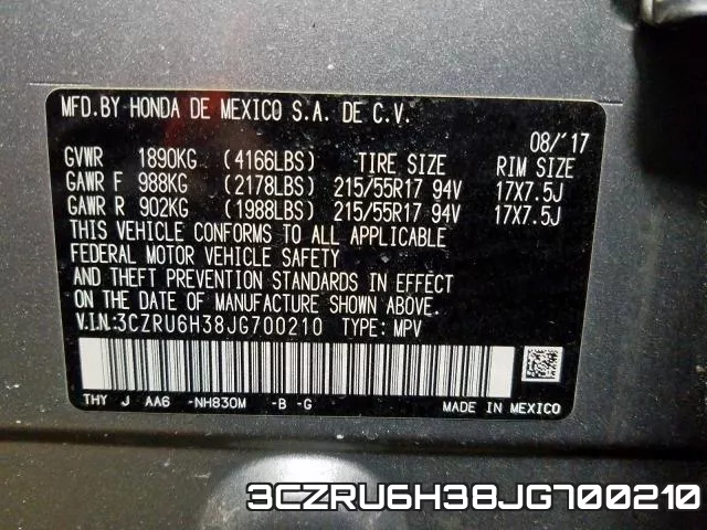 3CZRU6H38JG700210 фото 2
