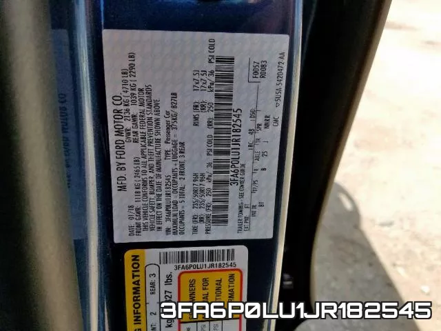 3FA6P0LU1JR182545 фото 2
