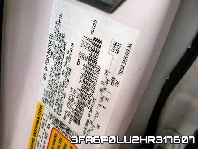 3FA6P0LU2HR317607 фото 2