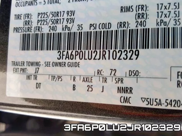 3FA6P0LU2JR102329 фото 2