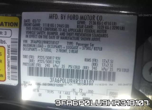 3FA6P0LU9HR318107 фото 9