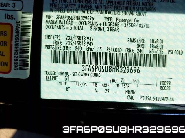 3FA6P0SU8HR329696 фото 2