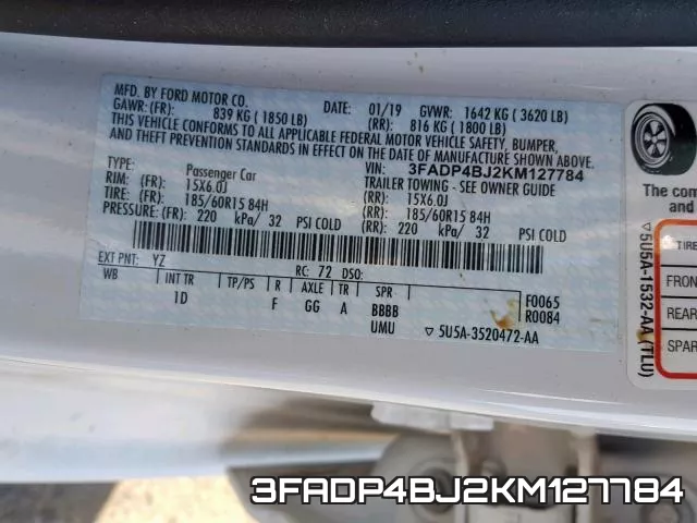 3FADP4BJ2KM127784 фото 2