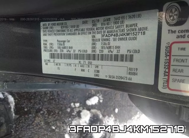 3FADP4BJ4KM152718 фото 10