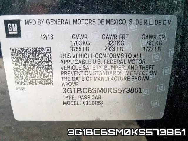 3G1BC6SM0KS573861 фото 2