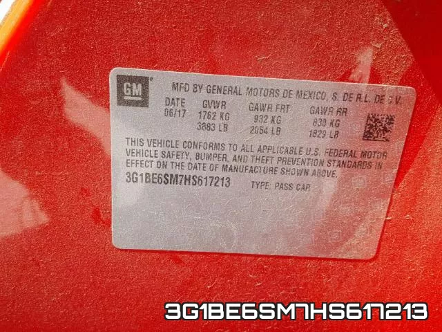 3G1BE6SM7HS617213 фото 2