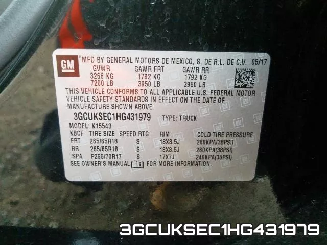 3GCUKSEC1HG431979 фото 2