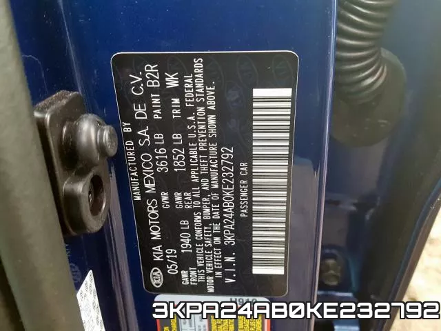 3KPA24AB0KE232792 фото 2