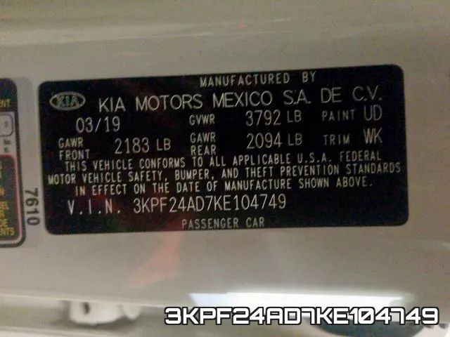 3KPF24AD7KE104749 фото 2