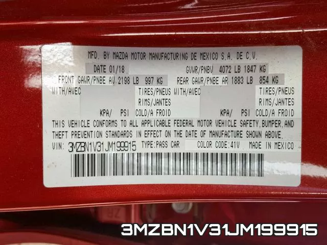 3MZBN1V31JM199915 фото 2