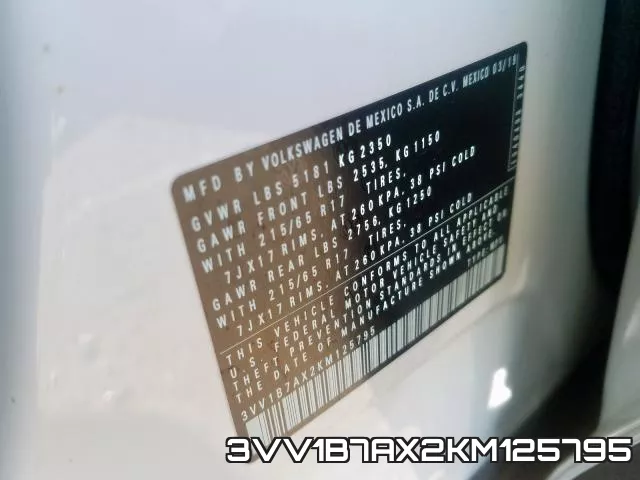 3VV1B7AX2KM125795 фото 2