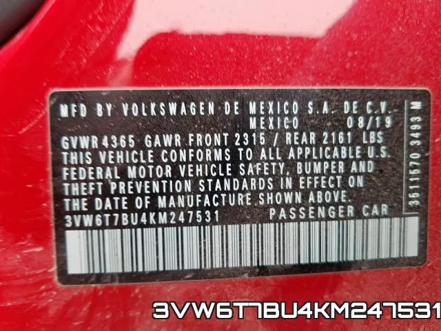 3VW6T7BU4KM247531 фото 2