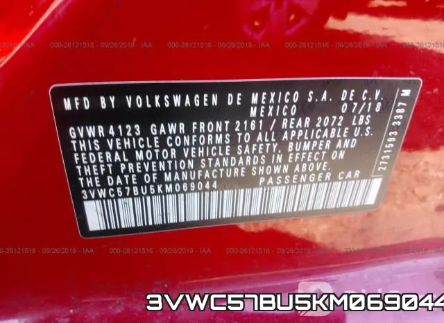 3VWC57BU5KM069044 фото 10
