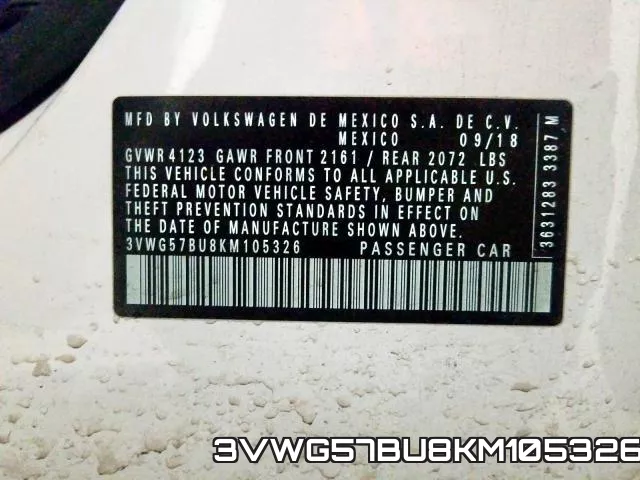 3VWG57BU8KM105326 фото 2