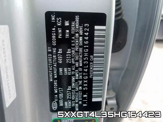 5XXGT4L35HG164423 фото 2