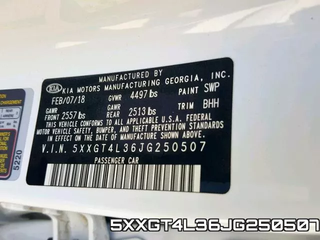 5XXGT4L36JG250507 фото 2