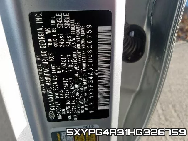 5XYPG4A31HG326759 фото 2